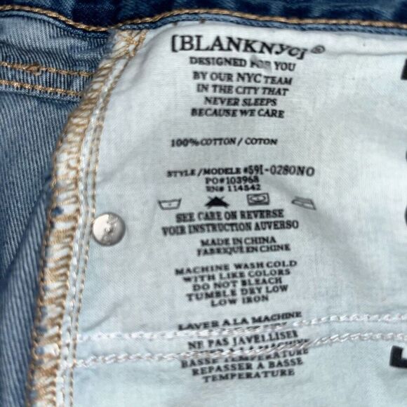 Blank NYC The Barrow distressed blue Jean shorts 29 - Picture 4 of 4